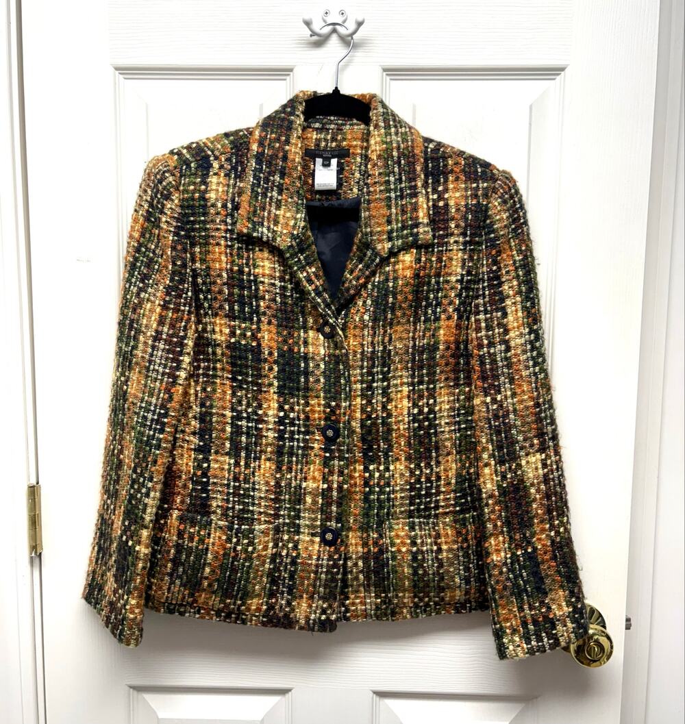Henry Lee Petites Blazer Jacket Tweed Short Classic Fitted Academia Women’s 14